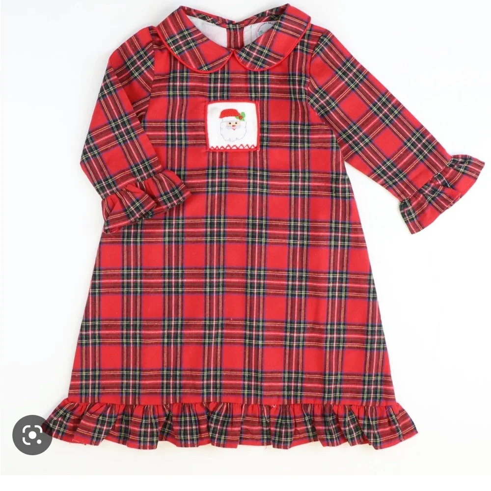 Smocked Santa Flannel Nightgown purchased from StellyBelly - Picture 1 of 6